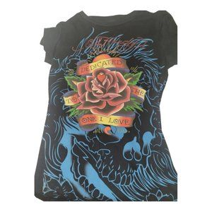 Rare-Ed Hardy Y2K Dedicated To The One I Love Graphic Tee T-Shirt Top Shirt